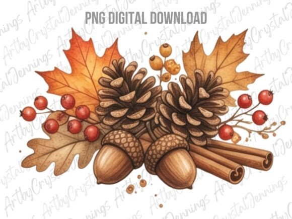 Download Autumn Pinecone Acorn Clipart PNG - Acorn Collection