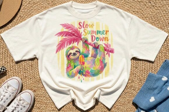 Download Playful Summer Sloth Sublimation PNG - Premium Resources