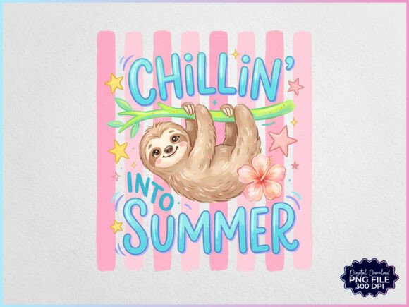 Download Preppy Chillin into Summer Sloth PNG - Premium Bundle