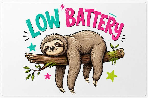 Download Low Battery Sloth PNG - Sloth Collection