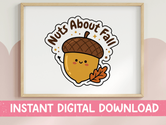 Download Nuts About Fall Acorn Sticker Design - Acorn sticker Collection