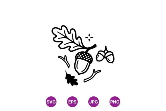 Download Hand Drawn Oak Acorn Clipart - Acorn Collection