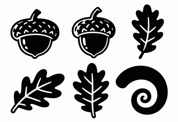 Download Oak Leaf Acorn Clipart Black White Icon - Acorn Collection