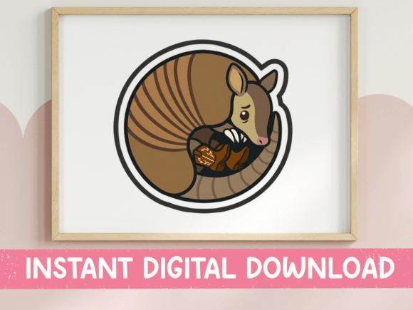 Download Armadillo Curled Up Acorn Sticker Design - Acorn sticker Collection
