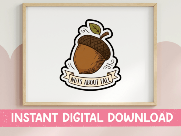 Download Nuts About Fall Acorn Sticker Design - Acorn sticker Collection