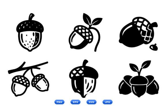 Download Hand Drawn Acorn Clipart Pack - Acorn Collection