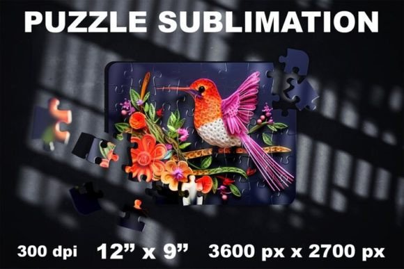 Download Flower Hummingbird Printable Puzzles - Bird printable Collection