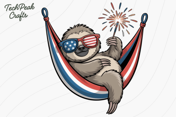 Download Patriotic Sloth Hammock PNG Clipart - Premium Resources