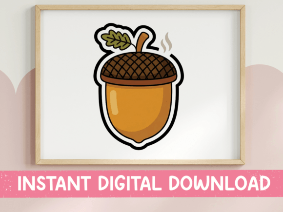 Download Cute Acorn Autumn Sticker Design - Acorn Collection