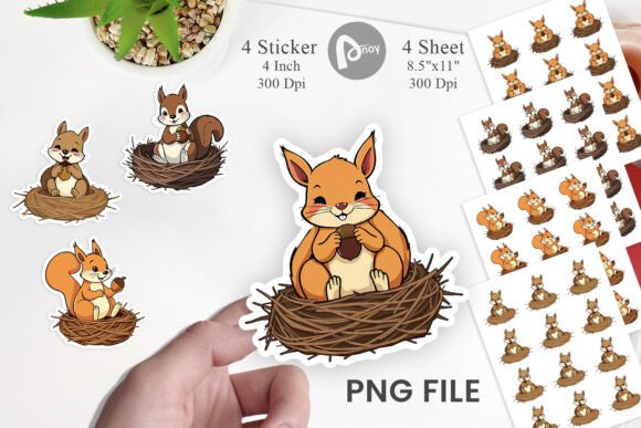 Download Acorn Squirrel Sticker - Acorn Collection