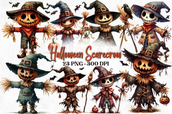Download Halloween Scarecrow Watercolor Clipart - Scarecrow watercolor clipart Collection