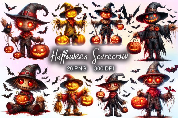 Download Halloween Scarecrow Watercolor Clipart - Scarecrow watercolor clipart Collection