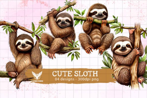 Download Cute Sloth Watercolor Sublimation - Sloth Collection