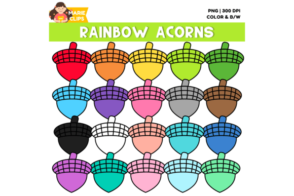 Download Rainbow Acorn Clipart, Fall Clipart - Acorn Collection