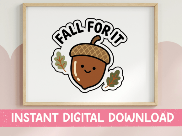 Download Fall for It Cute Acorn Sticker - Acorn sticker Collection